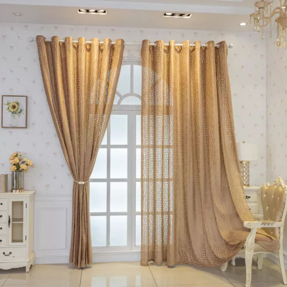 Imperial Labyrinth Embroidered Drape — Verdure House