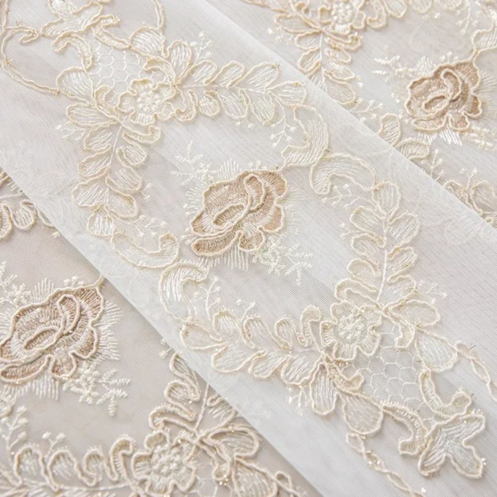 Elvira Embroidered Sheer Lace Panel — view 6