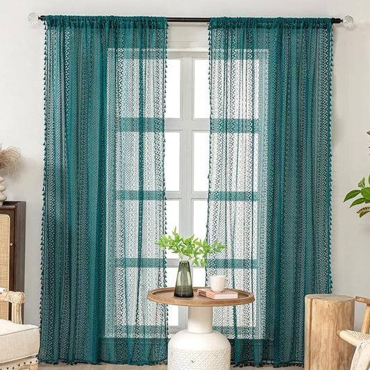 Lumen Floral Crochet Tassel Panel — Verdure House