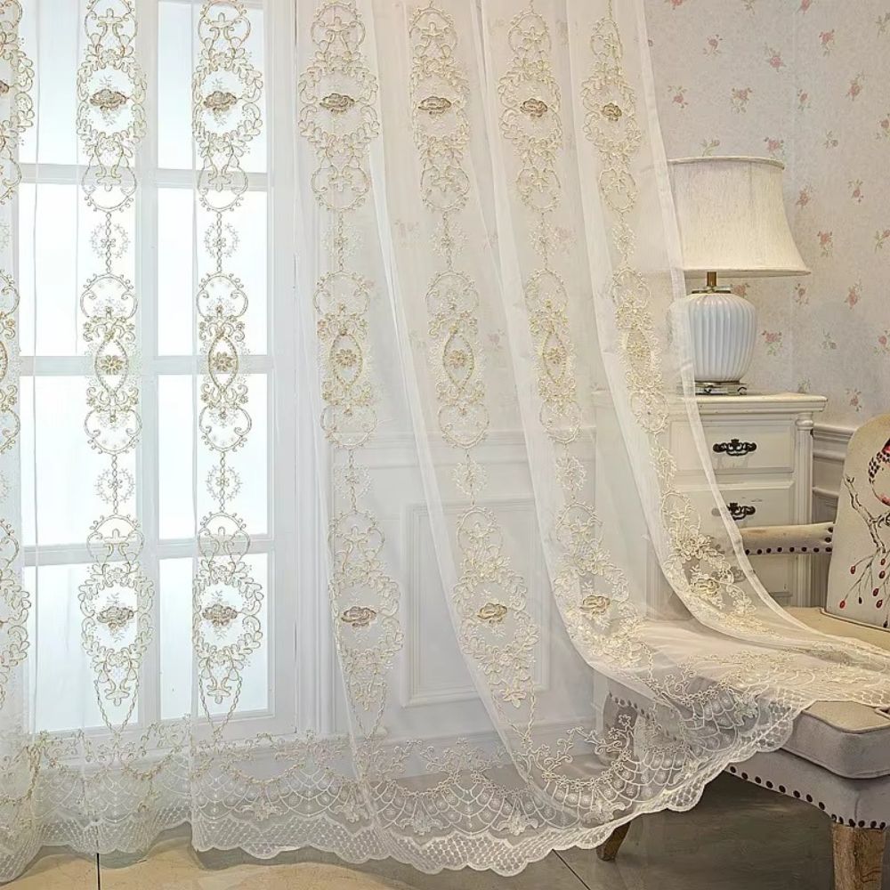 Elvira Embroidered Sheer Lace Panel — view 3