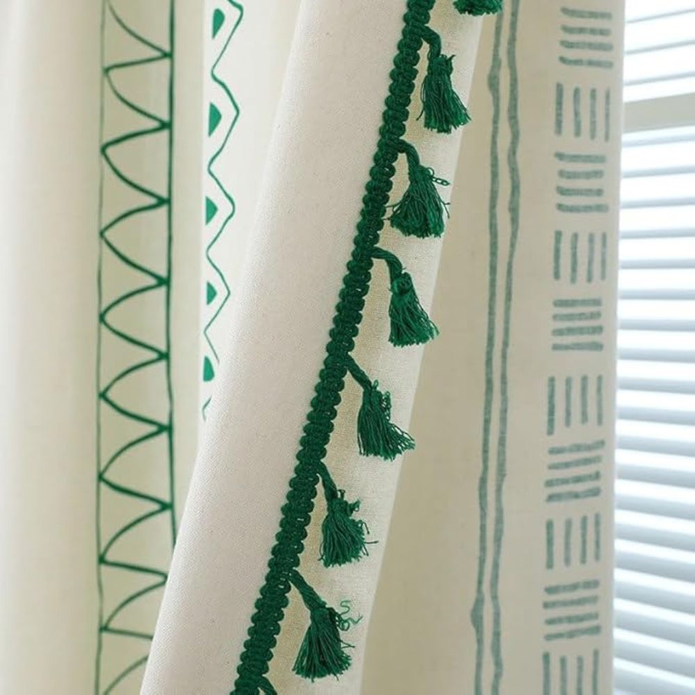 Emerald Stripe Tassel Panel — view 3