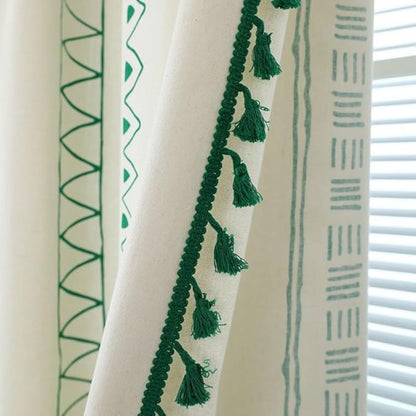 Emerald Stripe Tassel Panel — view 3