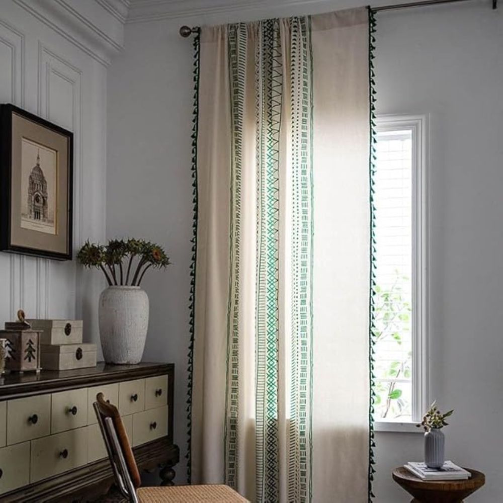 Emerald Stripe Tassel Panel — view 4