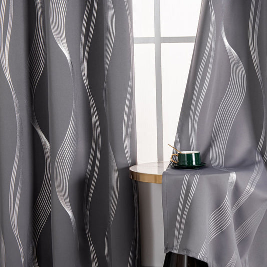 Wave Print Blackout Panel Pair — view 2