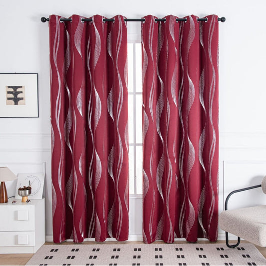 Wave Print Blackout Panel Pair — Verdure House