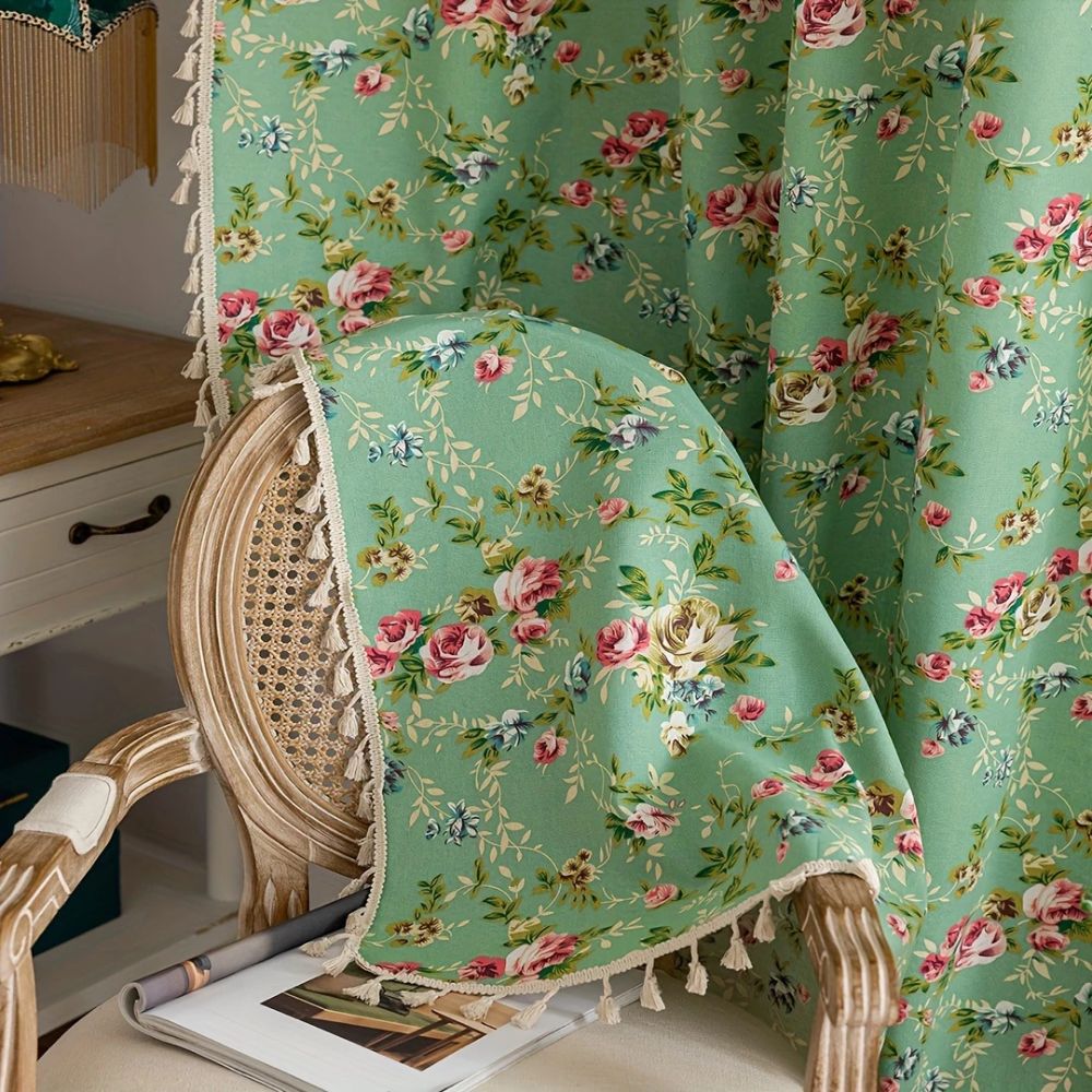 Garden Rose Sheer Tassel Panel — view 8