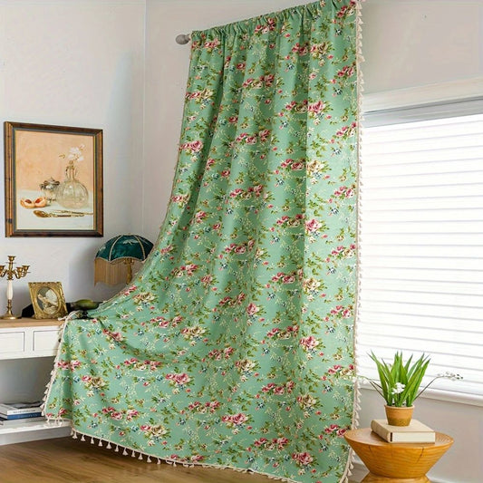 Garden Rose Sheer Tassel Panel — view 2