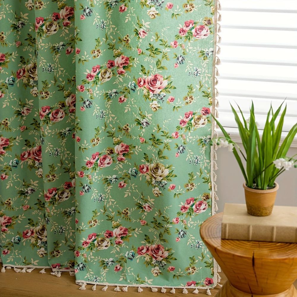 Garden Rose Sheer Tassel Panel — view 4
