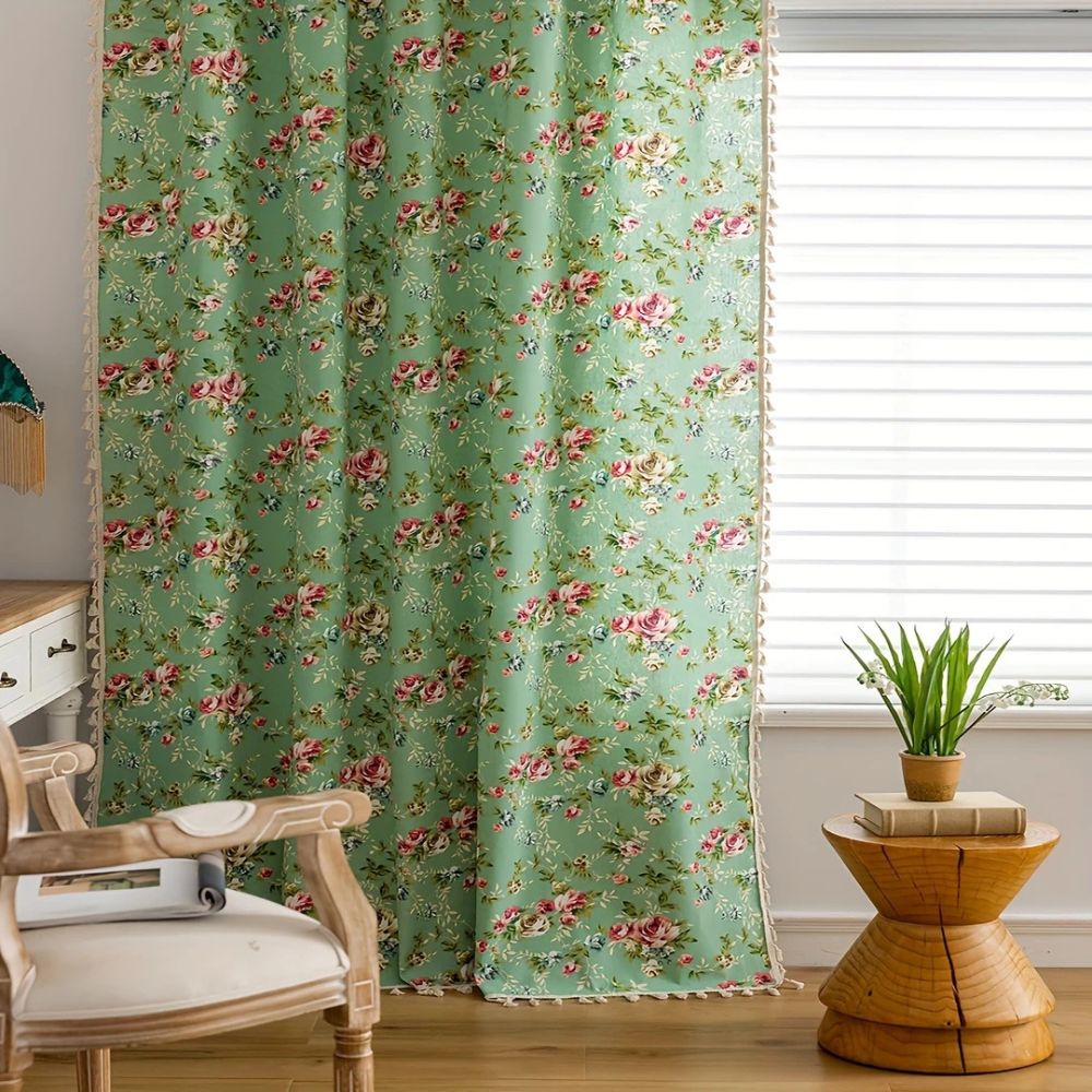 Garden Rose Sheer Tassel Panel — view 5