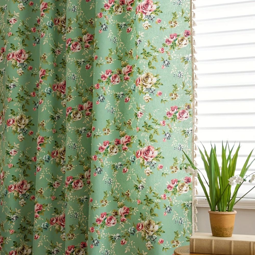 Garden Rose Sheer Tassel Panel — view 9