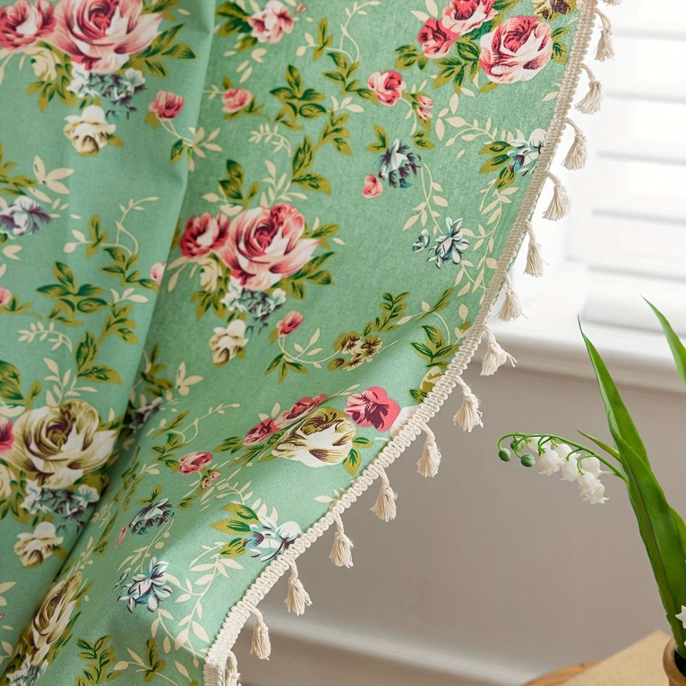 Garden Rose Sheer Tassel Panel — view 7