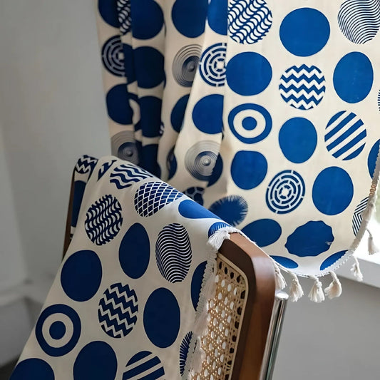 Retro Blue Dot Blackout Panel — view 2