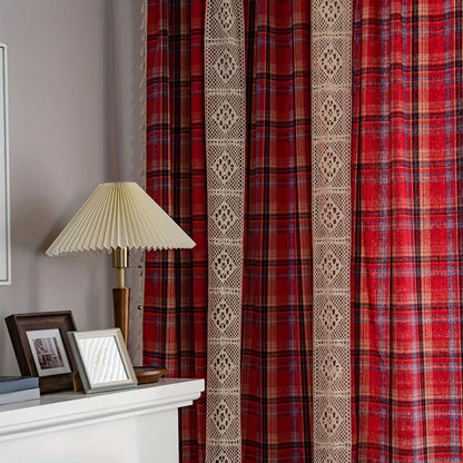 Tartan Crochet Lace Tassel Panel — view 6