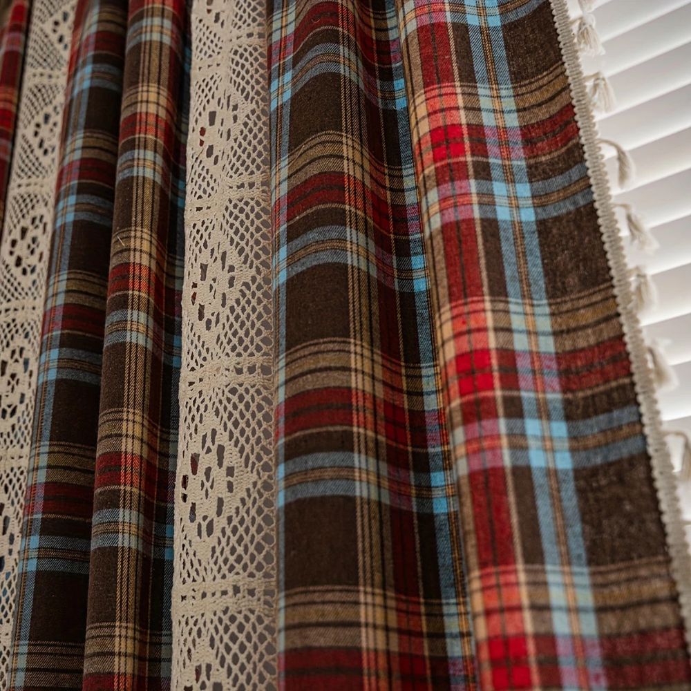 Tartan Crochet Lace Tassel Panel — view 8