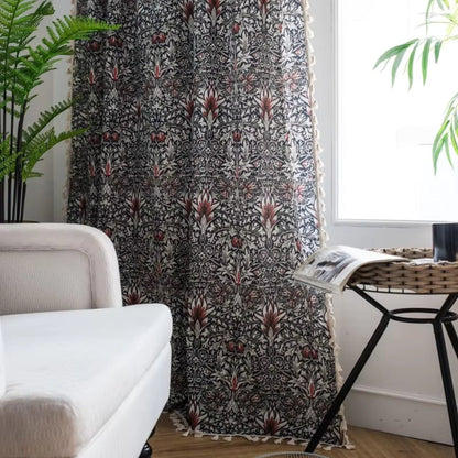 Thistle Dark Floral Tapestry Panel — Verdure House